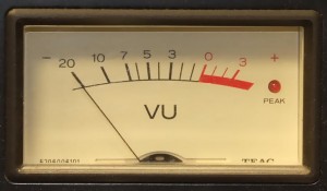 Some desks have VU meters rather than LEDs to display levels