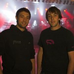 LD Steve Bewley (left) with ADLIB lighting tech Darren Purves