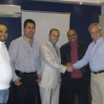 Emad Nabeel (Target-AVL), Elie Battah (Robe ME Regional Sales Manager), Waleed Deeb & Osama Gado from BINGO and Robe's Sales Director, Harry von den Stemmen