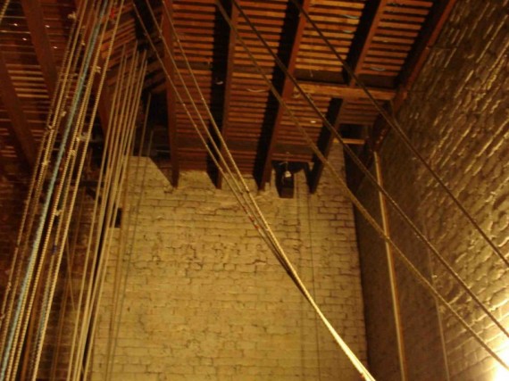 Flys - before The fly floor before refurbishment