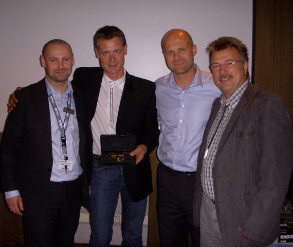 dpa-distributor-of-year Nikolaj Rudyk, DPA; Stephan Berlenbach, Mega Audio; Morten Stove, DPA; Burkhard Elsner, Mega Audio