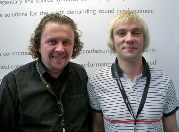 l-acoustics-k1-euroshow L-ACOUSTICS sales manager Peter Owen with Euroshow’s Denis Vasiliskov