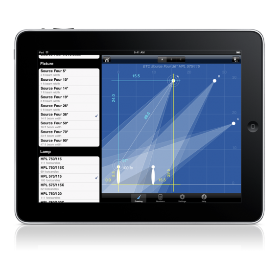 BeamCalc_iPad BeamCalc from West Side Systems shown on the iPad