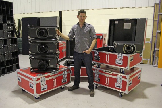 CPL's Richard Burrow with Panasonic PT-DZ110 projectors