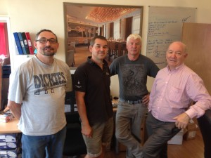 L-R Iberian’s Tim Gorrange & Richard Davis and Les Allitt with Roger Willems from CLD Distribution / Penn-Elcom