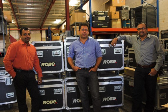  Photo shows, L-R : Nidheesh Hari  (Abacus’ Director of Sales), Elie Battah (General Manager, Robe Middle East) and Vimal Kumar, Owner & Founder of Abacus 