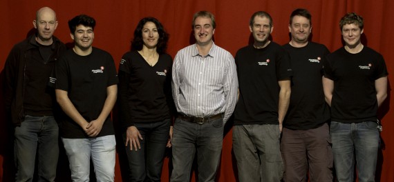 Fineline Team photo : from left to right: Patrick Watson, Ben DeSousa, Sevim Sangwell, Rob Sangwell, Stuart England, Rob Watson and Will Dale