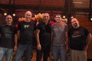 L-R technician Gidi Baliti; Eitan Memia, Technical Manager for Lighting; Meir Alon Head Lighting Designer; Erez Hadar from Robe’s Israeli distributor Danor and technician Loz Zagin