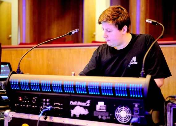 Ryan Hopkins with Full Boar 4 desk