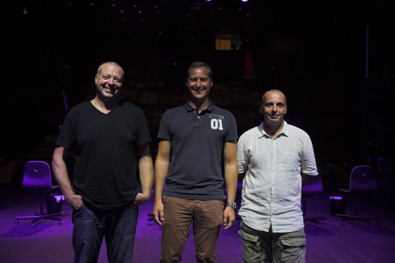 L-R Bostjan Kos, Dean Karov from Robe Slovenian distributor MK Light Sound and Andrej Koleznik