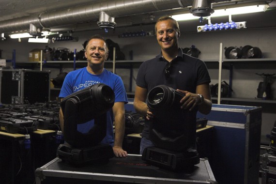 Cankarjev Dom’s Zoran Najdenov on the left with MK Light Sound’s Dean Karov
