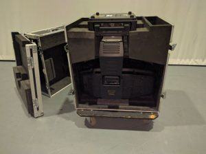 The unit is side loaded into the flight case which minimises the need to handle the fixture.
